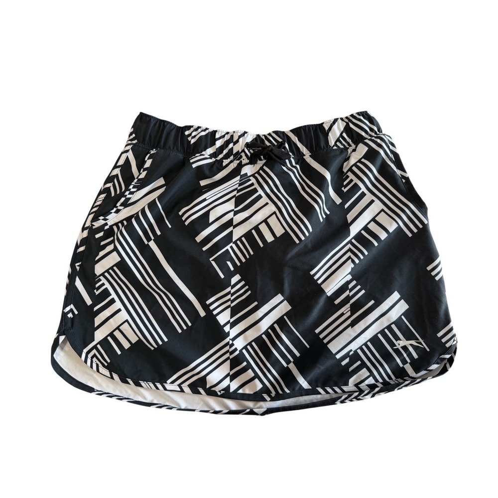 Slazenger Golf Skort Black White Geometric Print Athletic Tennis Skirt Small
